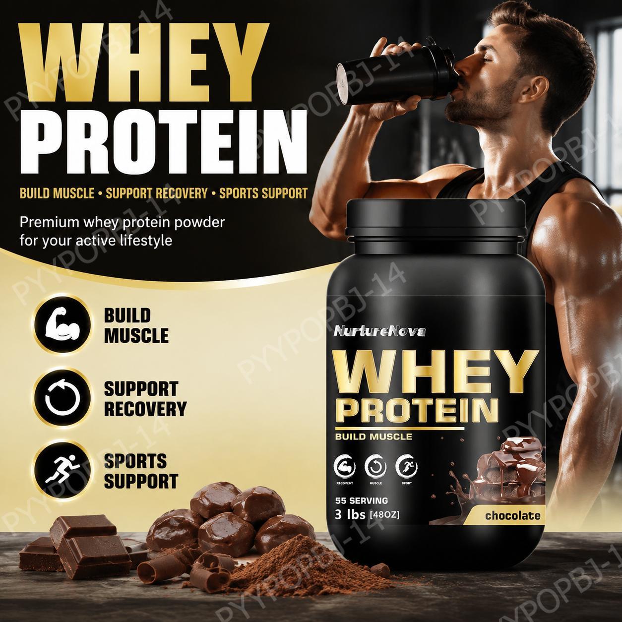 Fitness Nutrition Whey - NurtureNova Bubuk Protein Whey Cokelat 30g